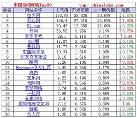 中國sns網(wǎng)站排行